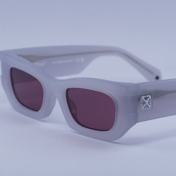 Off-White OERI147 BELLEVILLE 0928 Sunglasses Grey Cat Eye Frame, Burgundy Lenses - Picture 4 of 11